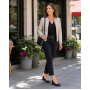 pantofi dama negri din piele naturala perforati cu toc mic gros clp03n